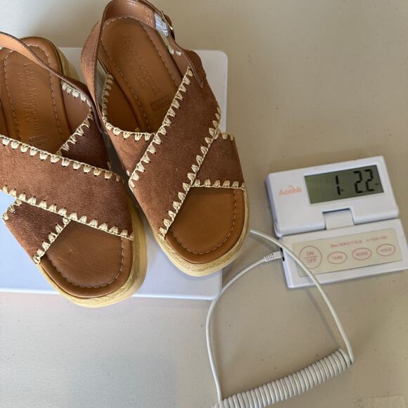 Fabio Maggenti Women Platform Sandal Leather Stitch Espadrille Italy Resort Sz 6 - Picture 7 of 7